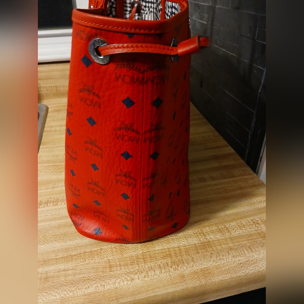 MCM Authentic Red & Black Tote Like New  (Stunning) - Picture 5 of 12